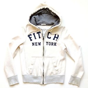 Abercrombie and Fitch Muscle Hoodie Full Zip Distressed Vintage Sweatshi…